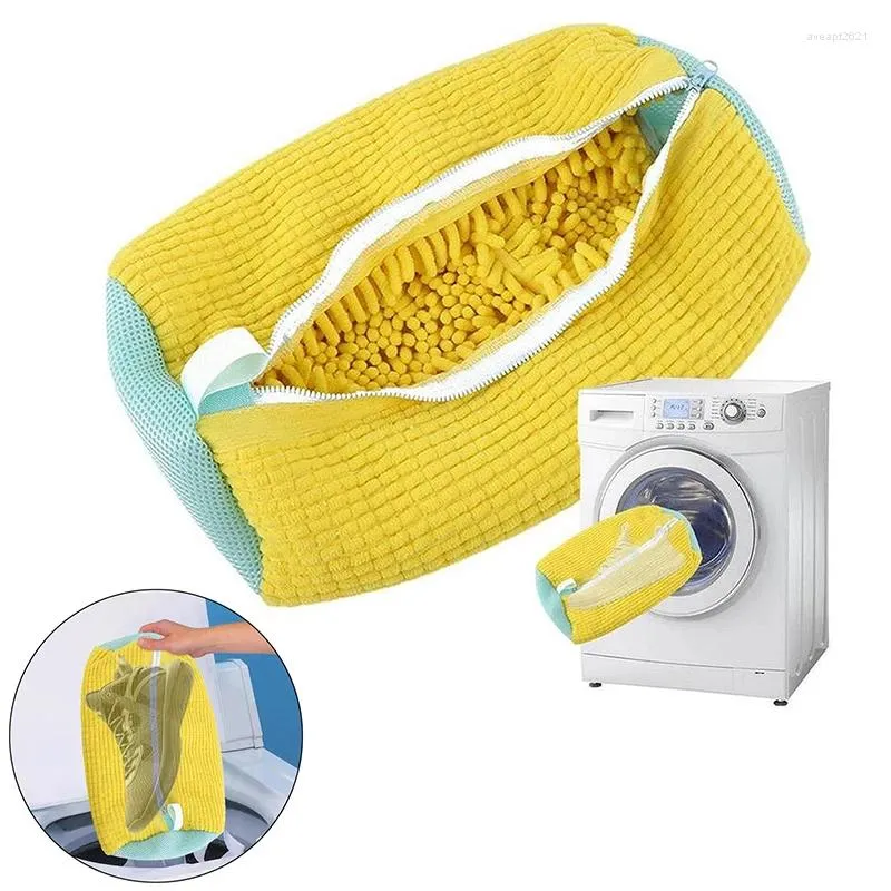 Förvaringslådor tvättskor väska bomullstvätt netto fluffiga fibrer tar enkelt ut smutspåsar antideformationskläder arrangör