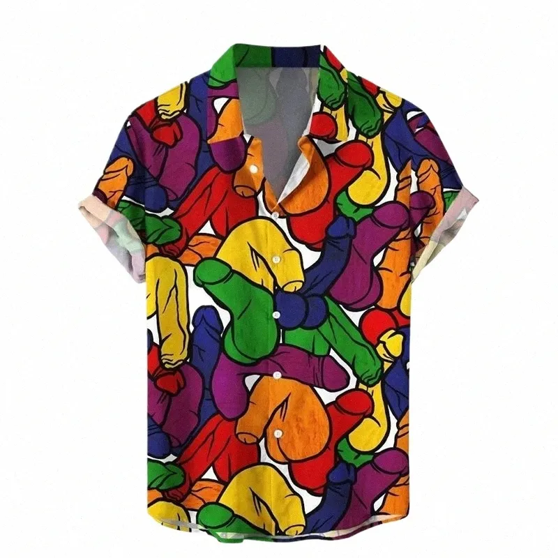 new 3D Hentai Style Mushroom Printed Shirts For Men Kidsn Fi Cool Shirts & Blouses Mens Hawaiian Short Shirts Tops Clothing 923A#