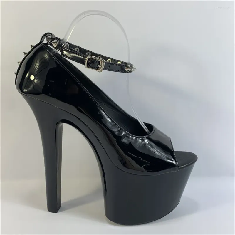 Tanzschuhe 17 cm High Heel Bühne Sexy Modell Nachtclub Tanzen Versuchung Nietendekoration