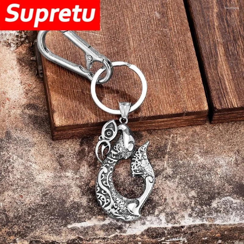 Keychains Viking Raven rostfritt stål Keychain män kvinnor Odin Crow Eagle Pendant Norse rune amulet retro skandinaviska smycken par gåva