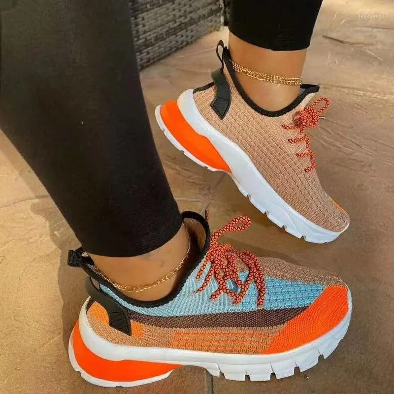 Fitness Shoes Women Colorful Cool Sneaker Ladies Lace Up Vulcanized Casual Female Flat Comfort Walking Woman 2024 Fashion