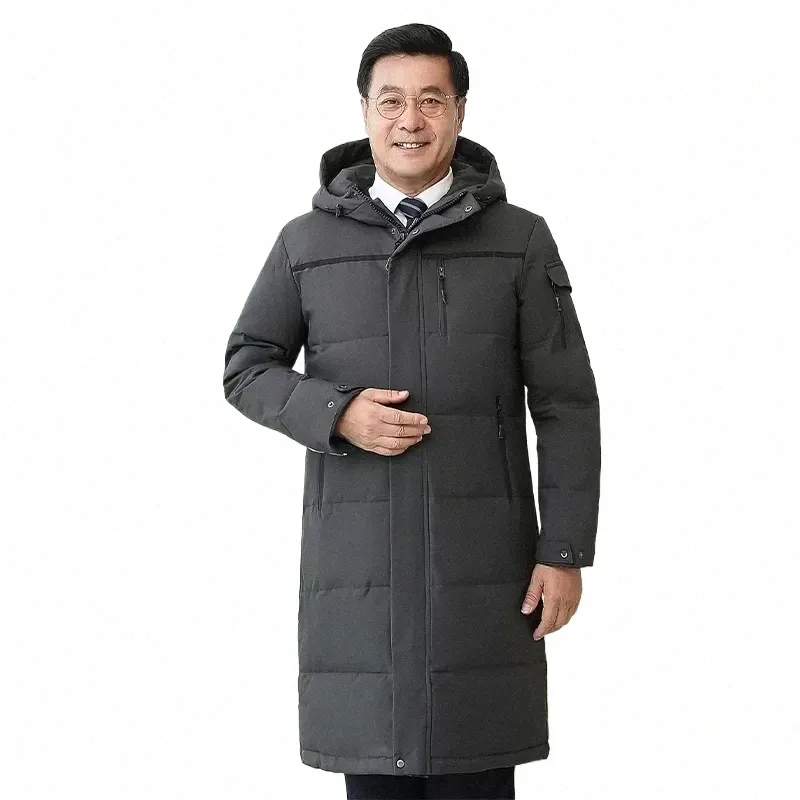 -30 Grad Mittleren Alters Männer Winter Daunenmantel für Vater männer Mit Kapuze X-Lg 90% Weiße Ente Daunenjacke verdicken Warme Männliche Parka X9Sd #