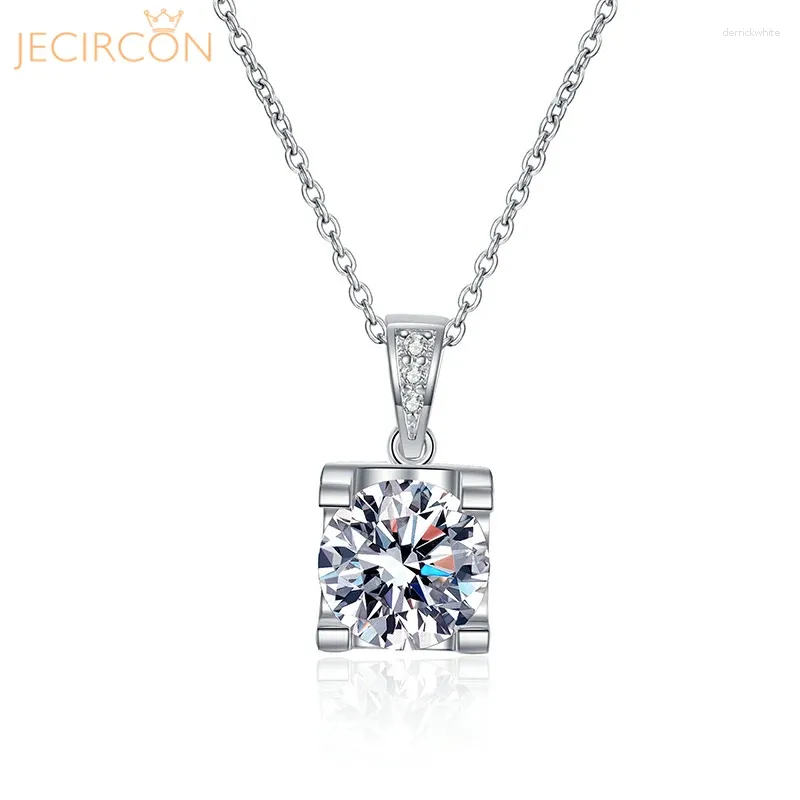 Pendants JECIRCON 925 Sterling Silver Moissanite Necklace For Women Classic Bull Head D Color 1 Pendant Diamond Jewelry