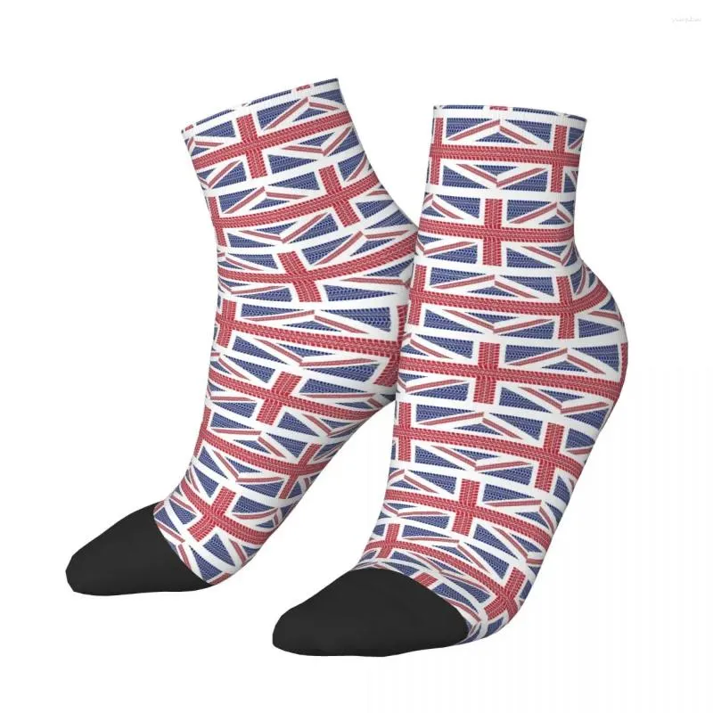 Herensokken Tire Track Union Jack Britse nationale vlag Enkel Heren Dames Lentekousen Polyester