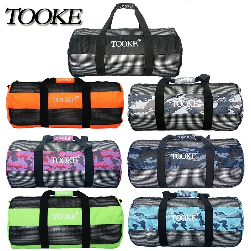 Borse Heavy Duty Large Scuba Diving Mesh Gear Bag Attrezzatura Borsa da trasporto per maschera subacquea Pinne da snorkeling Custodia per attrezzatura da surf per immersioni