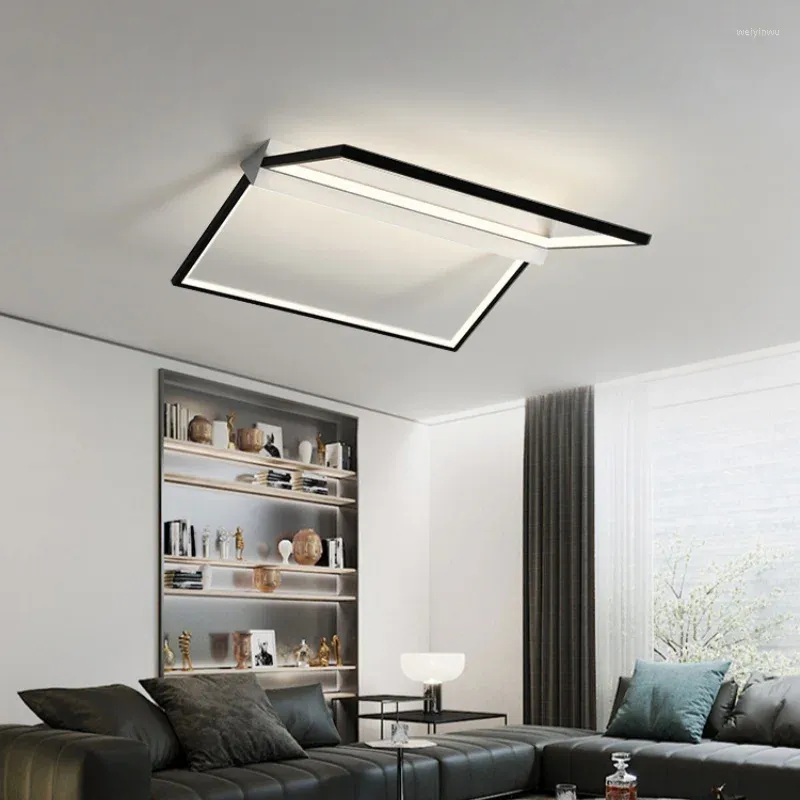 Plafoniere Nordic LED Light Modern Luxury Alluminio Quadrato Soggiorno Studio Camera da letto Decorazione della casa Apparecchi di illuminazione per interni