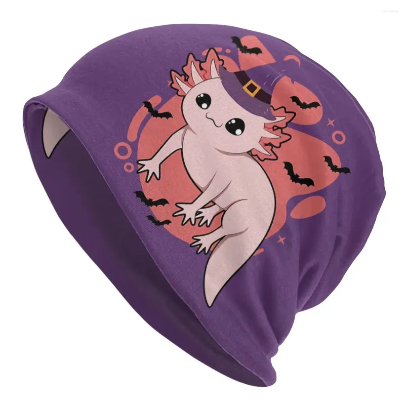 Berets Halloween Kostüm Axoween Axolotl Washed Thin Bonnet Radfahren Lässige Mützen Schutz Männer Frauen Hüte