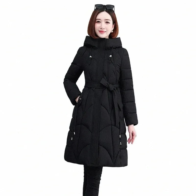 Inverno das mulheres lg parkas com capuz 2023 novo grosso quente cott acolchoado casaco com beit jaqueta de inverno de alta qualidade para roupas femininas l7fV #