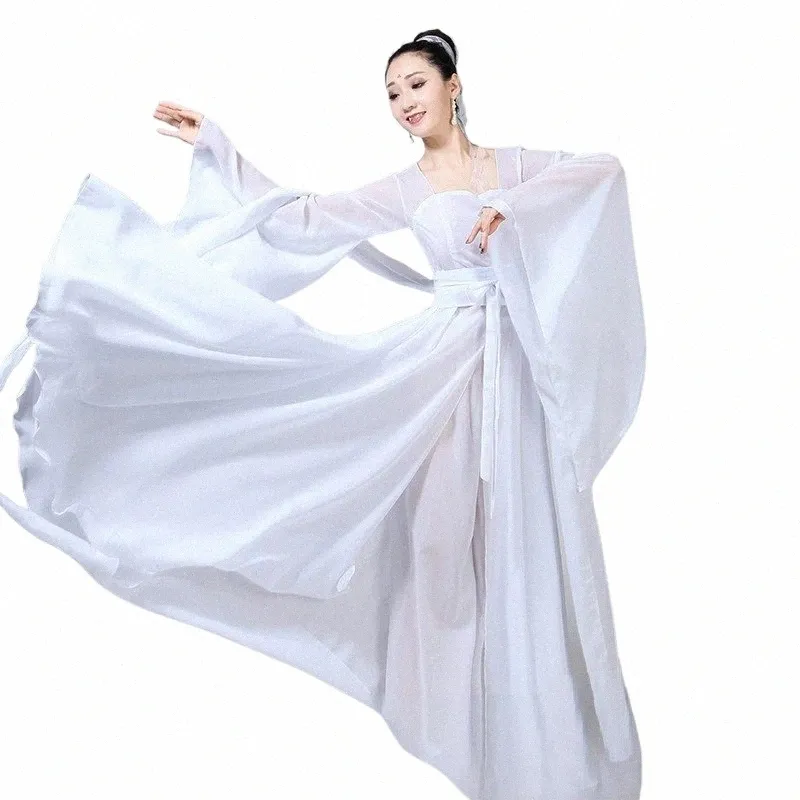 Forntida kvinnors kinesiska stil förbättrade Hanfu Super Immortal och Elegant Ancient Fairy Cool Classical Dance Performance Clothing A5LK#