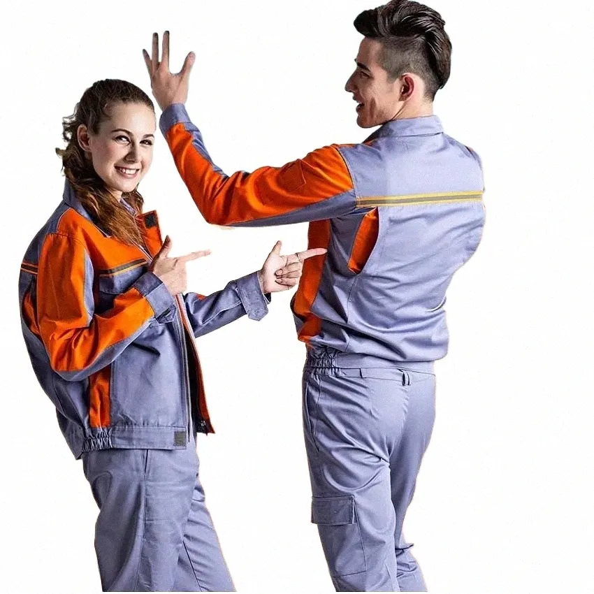 Conjunto de ropa de trabajo Hombres Mujeres Mono Trabajo Taller de automóviles Aire Cditi Agua Electricidad Installati Reparadores mecánicos Uniforme K00o #