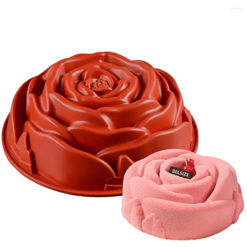 Moules de cuisson en Silicone, grande fleur de Rose, grand gâteau d'anniversaire, poêle de saint-valentin pour pâtisserie
