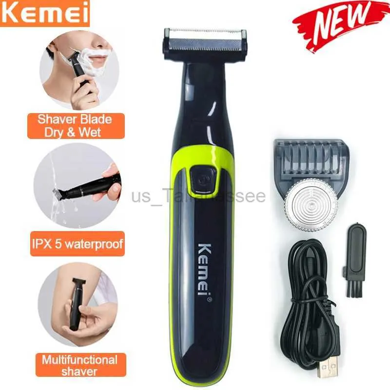 Elektriska rakare Kemei Electric Shaver för Mens Electric Pubic Razor Hair Trimmer Body Grooming Clipper For Women Bikini Epilator Mini Shaver 240329