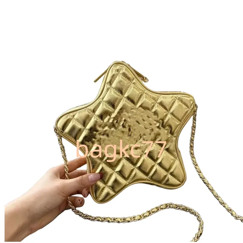 2024 7A Womens Designer Bag Star Vanity Bag Lambskin Genuine Leather Gold Metal Hardware Matelasse Chain Crossbody Shoulder Handbag Gold Silver