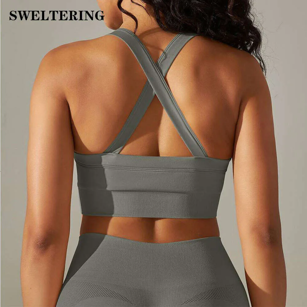 Lu Align Women Cross Strap Sports Tanks Bras Thin Push Up Sport Underwear Yoga Crop Top Brassiere Fitness Gym Bra Beauty Back Top Lemon Sports 2024