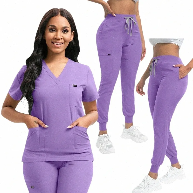 Clinic Nurse Work Clothes Unisex Scrub Set Medical Uniform Beauty Sal Dental Surgical Suit Phcy Doctor Overalls Workwear C7YJ#