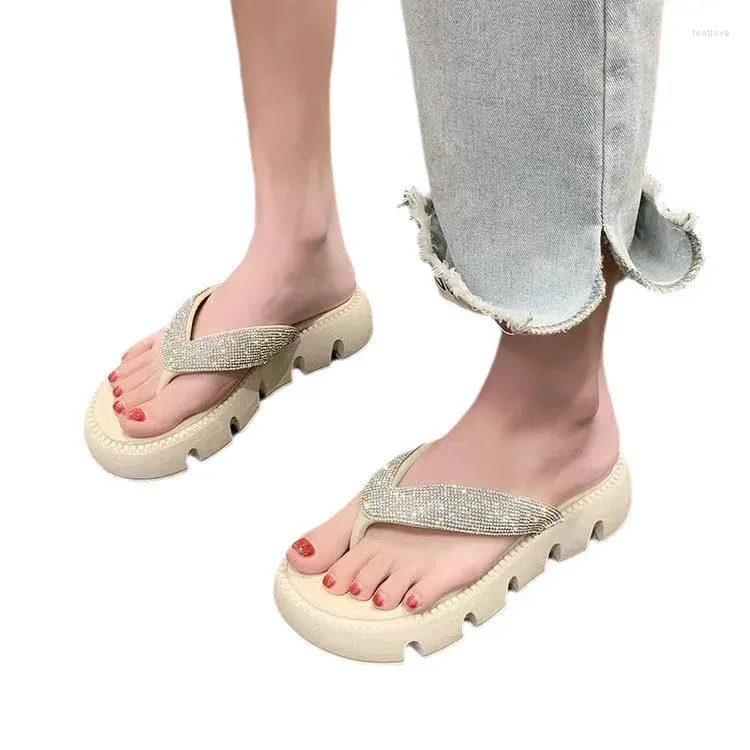 أحذية Slippers Women's Summer Cloak Flash Slide Platform Rubber 2024 Women Chaussure Femme