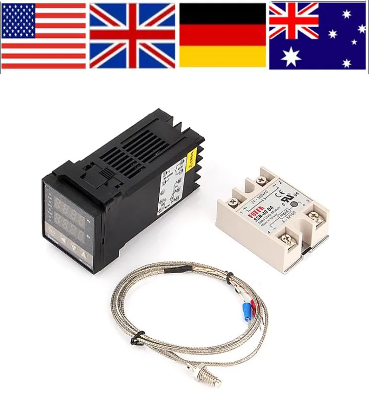 Controlador de temperatura pid termostato digital tipo k sensor de sonda termopar saída de relé ferramentas de controle de temperatura 5827651