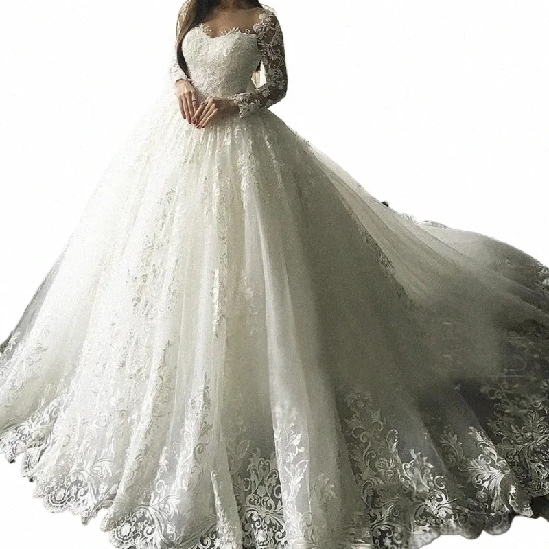 Gorgesous Wedding Dres LG Suknia balowa koronkowa aplikacja luksusowa nowoczesna kobiety vestido de noiva szat Mariee y5hn#