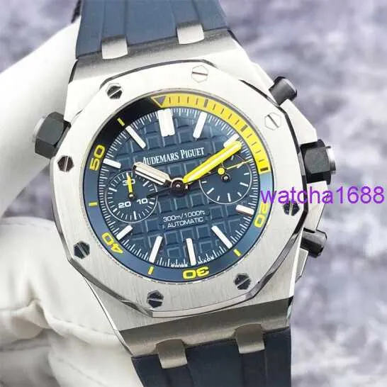 Наручные часы Nice AP Epic Royal Oak Offshore Series 26703ST, синий циферблат, 1/4, желтый, с функцией хронографа, мужские часы, 42 мм