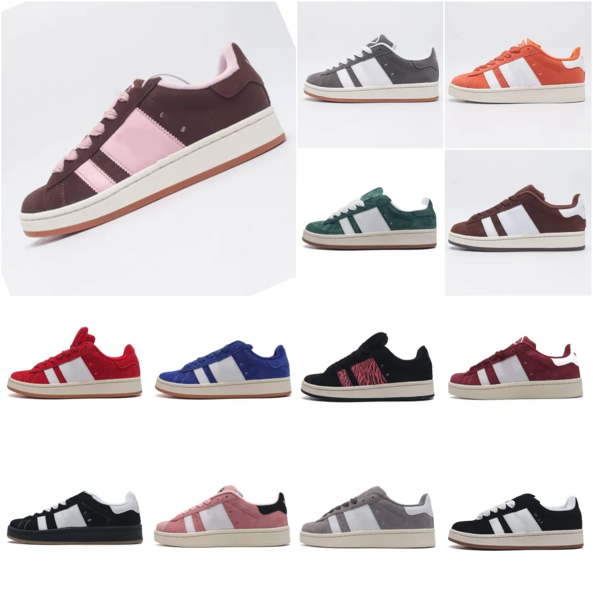 Wales Bonner Pony Tonal Sammbait 00 Cream White Silver Core Svart Anti-Skalning Sneakers Rich Designer Red White Green Men Women Campuus Sportskor Storlek 36-45