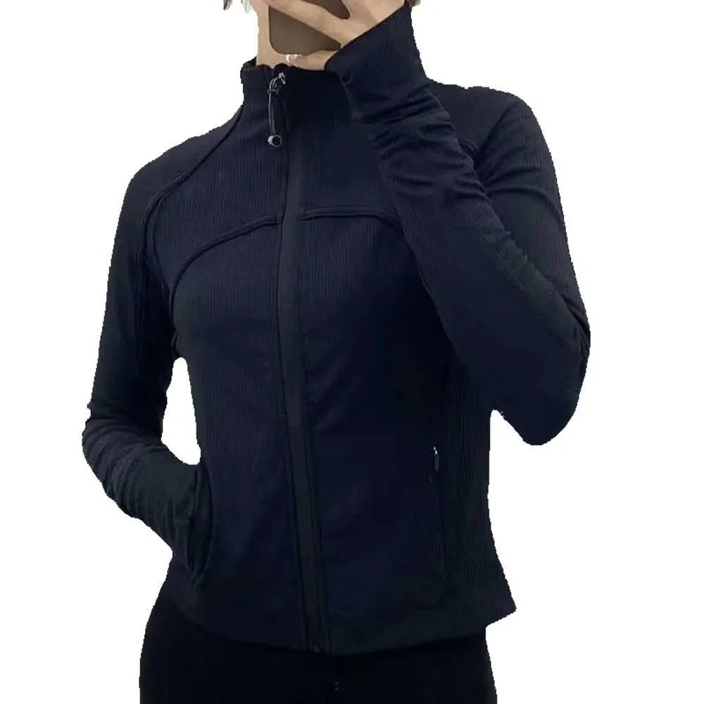 Roupas de yoga manga longa cortada jaqueta esportiva mulheres zip fiess inverno quente ginásio top activewear correndo casacos roupas de treino mulher ll