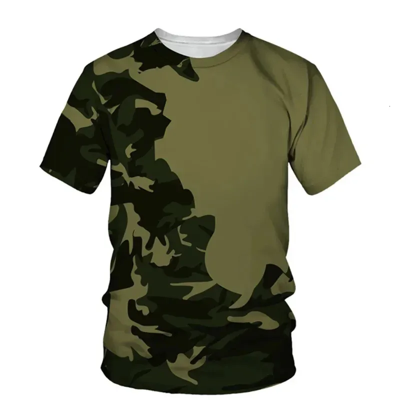 Summer Men Camouflage Clothing 3D Print Sodiers Tactical T -shirt för militära fans Jungle Sea Tees Shirts Casual Streetwear Tops 240318