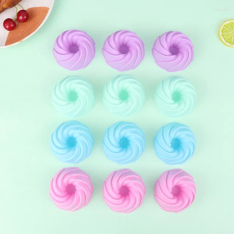 Formy do pieczenia 6PCS SWIRL Kształt Silikonowe wkładki do babeczek kubki nietopcy wielokrotnego użytku DIY Cake Buffin Muffin Forma