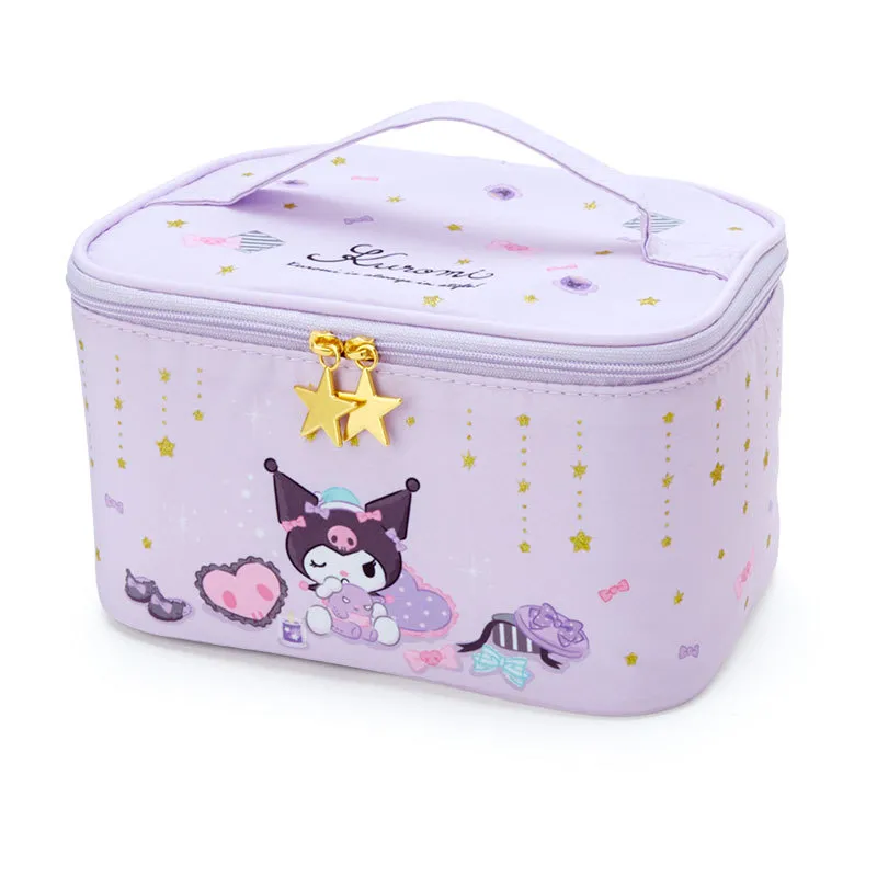 Симпатичная сумка для макияжа Kuromi Melodys, мультяшная косметическая сумка для хранения, студенческие сумки-тоут, пакет для девочек, праздничный подарок на день рождения, портативный, для путешествий, большая вместимость 213
