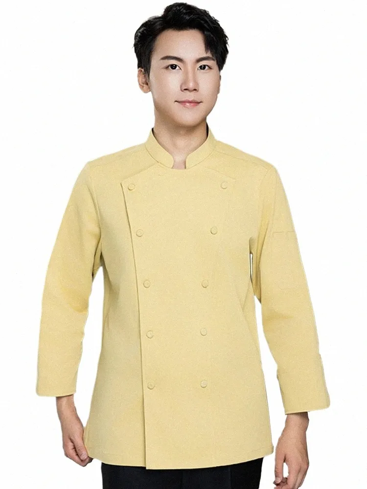 Profial Koch Uniform Restaurant Koch Kleidung Hotel Küche Jacke Bäckerei Café Kellner Arbeitskleidung Catering Arbeitskleidung V1EB #