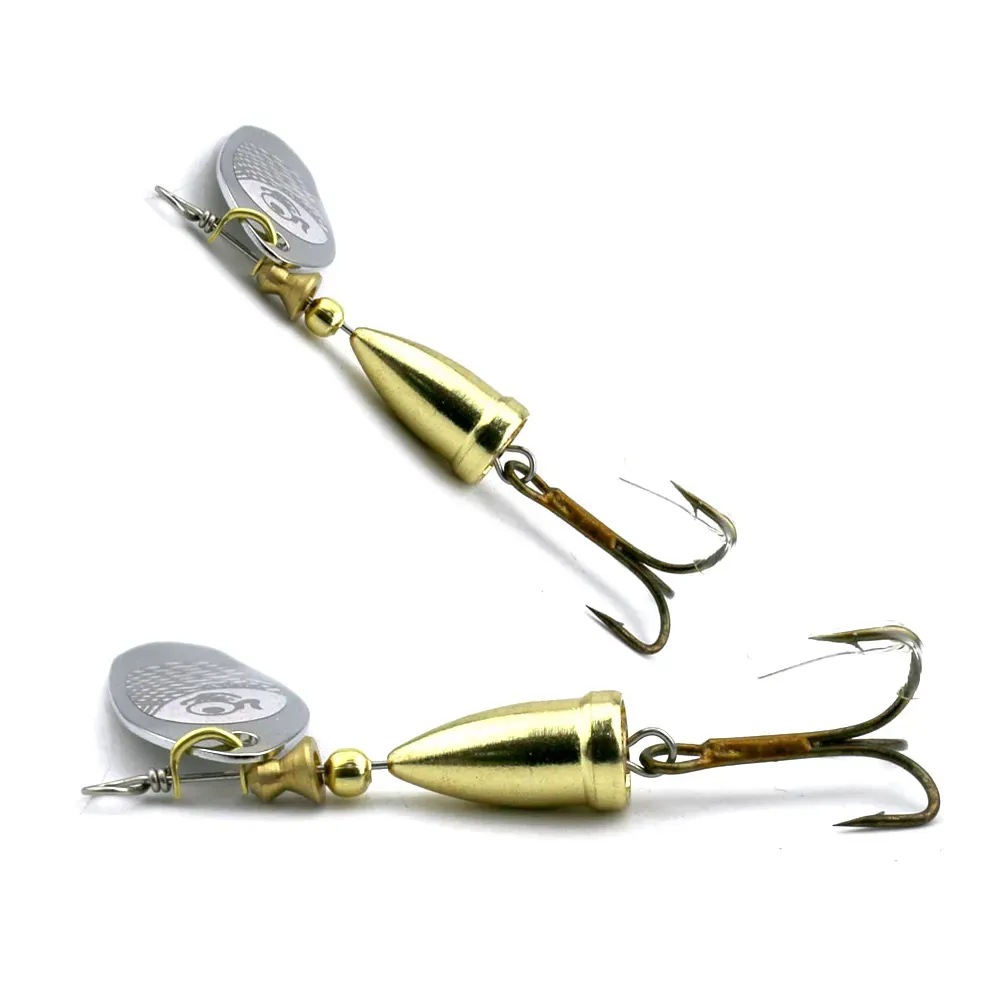 HENGJIA Metal Spinner Spoon Fishing Lure 7CM 8.5G Luminous hard bait with treble hook 6#hook Pesca fishing tackle