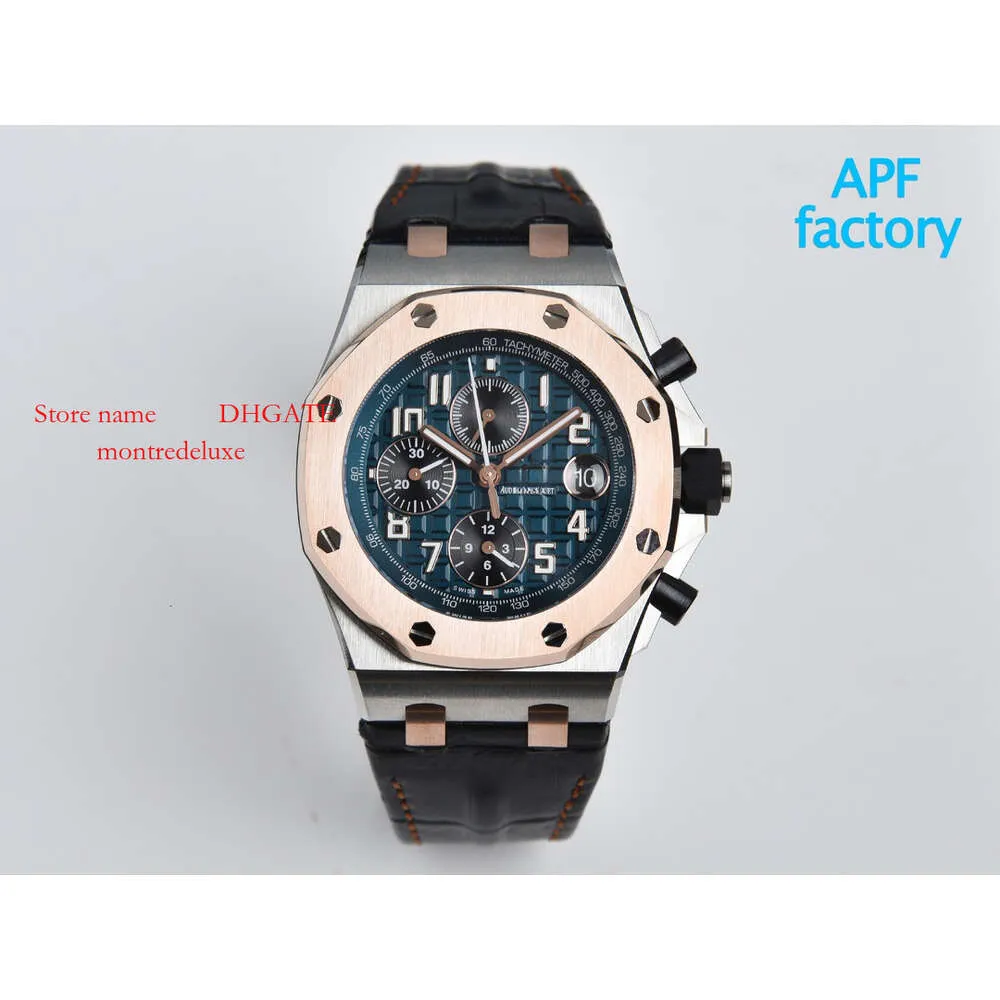 Ruch Factory APF The Chronograph Automatyczne 26470 Stalowe szeregi czasowe Projektanci Superclone Mechanical 42 mm męski zegarek zegarek biały ceramika 32 Montredeluxe