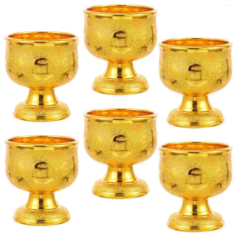 قش يمكن التخلص منه قش 6 أجهزة كمبيوتر منزلية ديكور تلطيخ وعاء S Glass Home Seconicate Cup Cup Buddhism Pp Displative