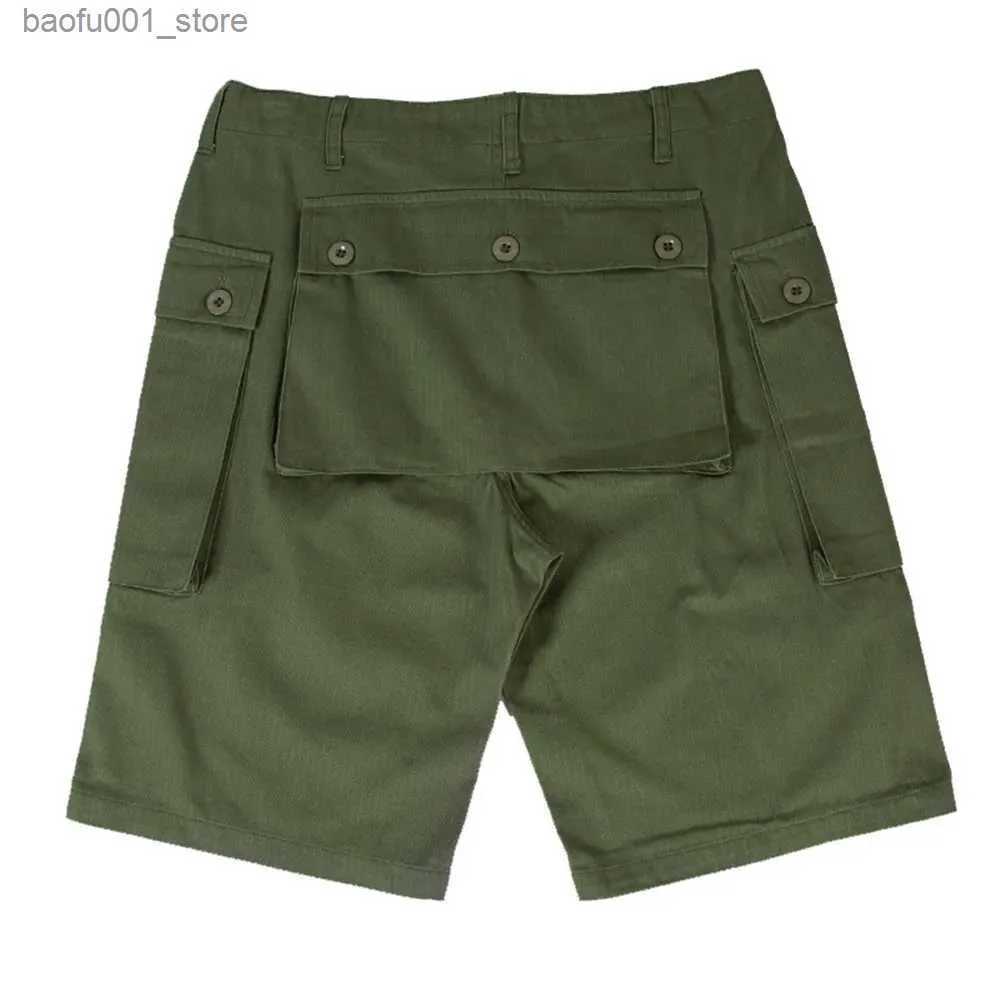 Mäns shorts USMC P44 Shorts HBT Retro WWII US Training Underwear Tactical Running Board Bottom Army Green Pocket Large Q240329