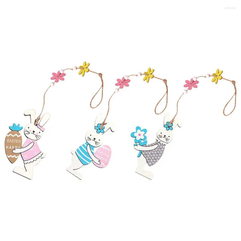 Decorative Figurines 3pcs Easter Hanging Ornament Pendant Birthday Party Decoration