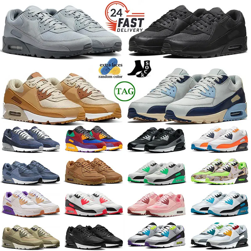 nike air max 90 airmax 90s airmaxs Running Shoes Mens Women Triple White Diffused Blue Void What The Camo Viotech Men Trainers Sneakers 【code ：L】