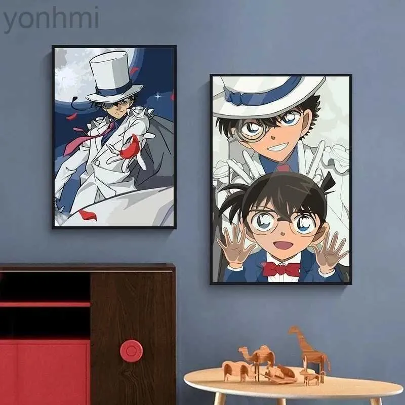 Anime Manga Japanese Criminal Investigation Crime Anime Famous Detective Conan Family Wall Art Decoration Painting Character Profile Poster 24329