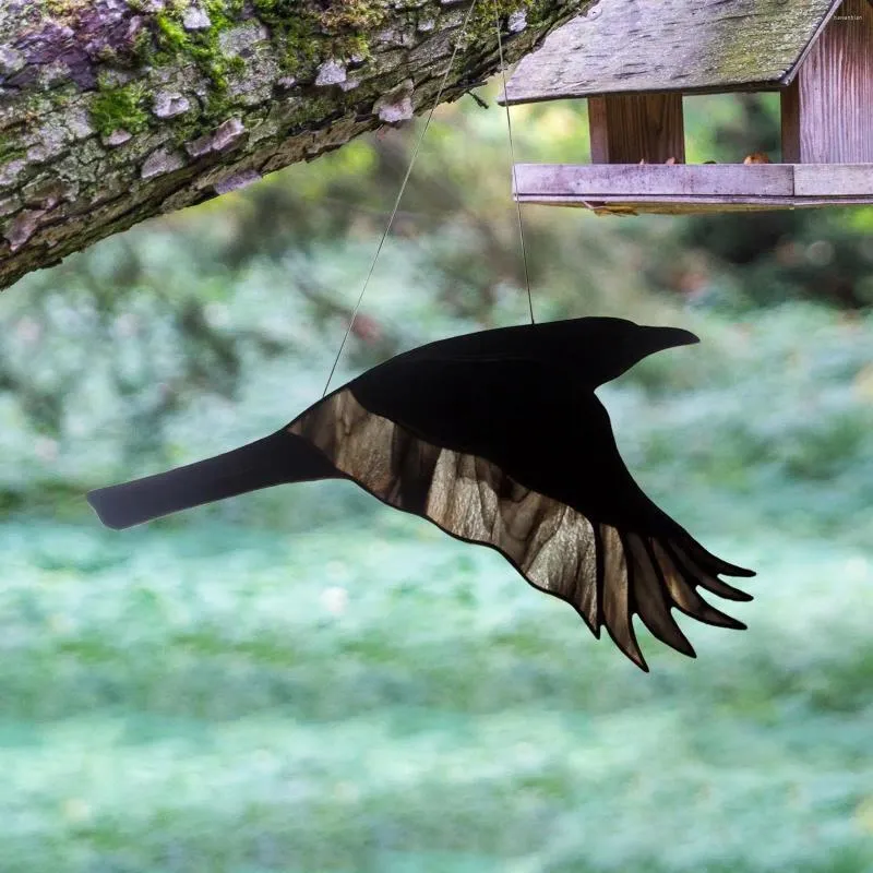 Estatuetas decorativas Raven Glass Window Tapeçarias góticas acrílicas para paredes de casa de varanda