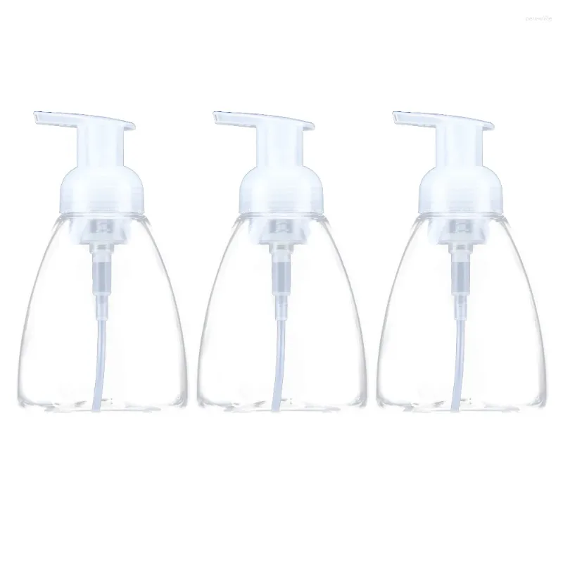 Liquid Soap Dispenser 3pcs Refillable Clear Press Empty Bottle Facial Cleanser Bathroom Travel DIY For Cleaning 10 Oz 300ml Sealing Pump