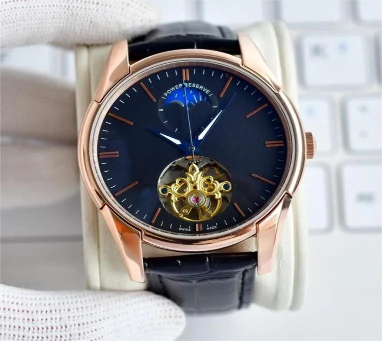 Hoogwaardig herenhorloge 42 mm quartz chronograaf batterijvermogen uurwerk horloges volledig lederen horlogeband lichtgevend polshorloge saffier2236782