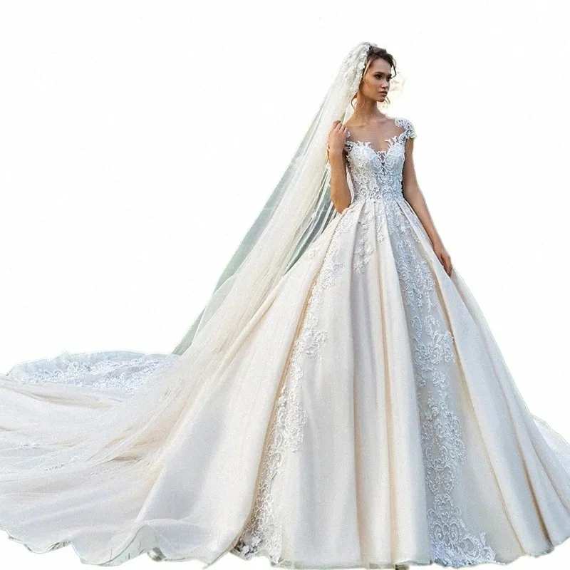 Ashley Carol elegante vestido de casamento para mulheres 2024 querida frisado apliques butt princ vestido de casamento vestidos de novia u5Ap #