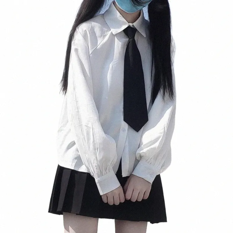 2020 Summer New Korean Versi JK College Tie Loose Thin Shirt High-Waisted Pleated Skirt Suit Female school girl uniform I5Fr#