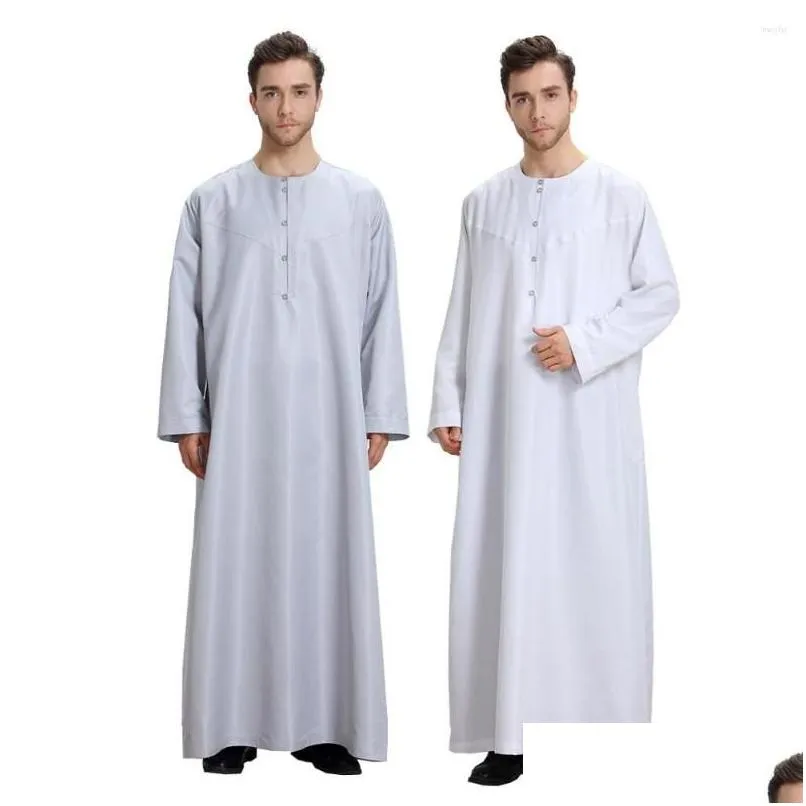 Этническая одежда Eid Musman De Mode Homme Man Абая Мусульманское платье Абайя Халат S Аравия Клединг Маннен Кафтан Оман Пакистан Ислам Drop De Dhtmr