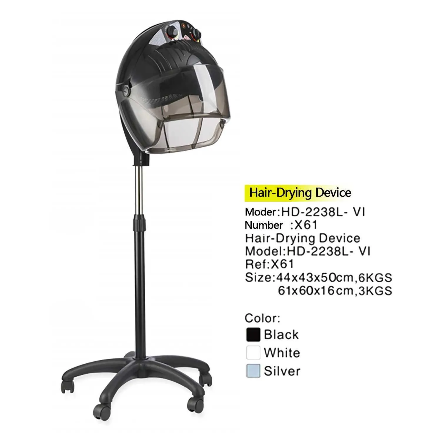 Professional Hooded Hair Dryer - Salon Grade Standing Hair Drying