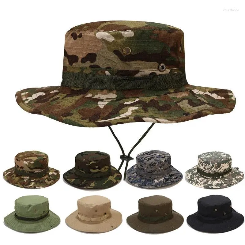 Berets Outdoor Camouflage Special Forces Tactical Cap Mountaineering Jungle Breathable Sun Hat Camping Fishing Fisherman