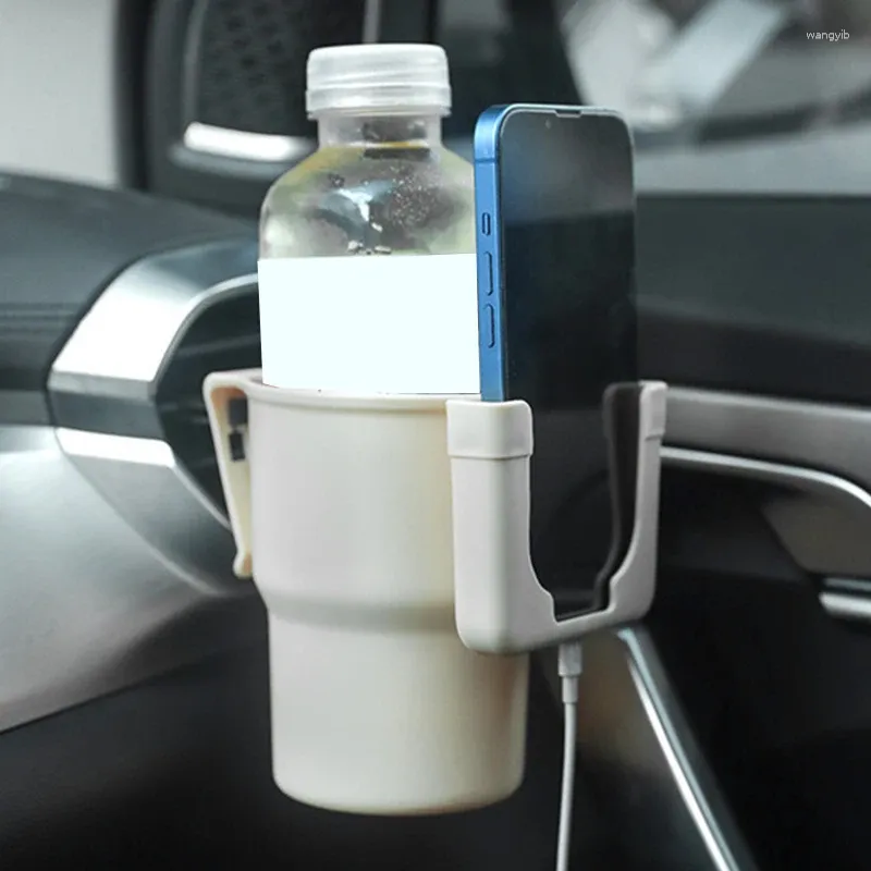 Vattenflaskor Multifunktionella bilar Luftuttag Auto Drinks Cup Holder Phone Mount Stable Lätt att installera anti-fallande tillbehör