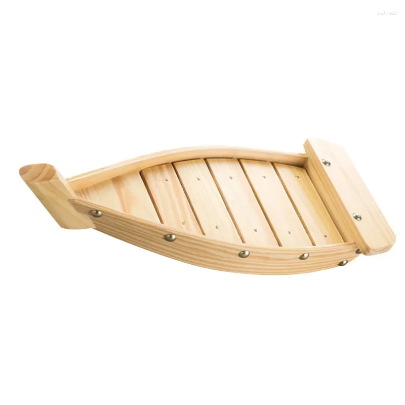 Dijkartikelen stelt Sushi Boat Party Appetizer Server Sashimi Holder Wooden Tray Decorate Serving Display Decorate