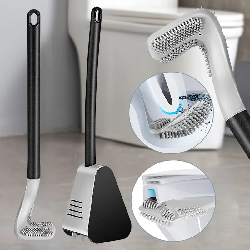 Brosses Brosse de toilette en silicone avec porte-brosse de golf Brosse de tête de la tête de la tête de la tête de brosse mural