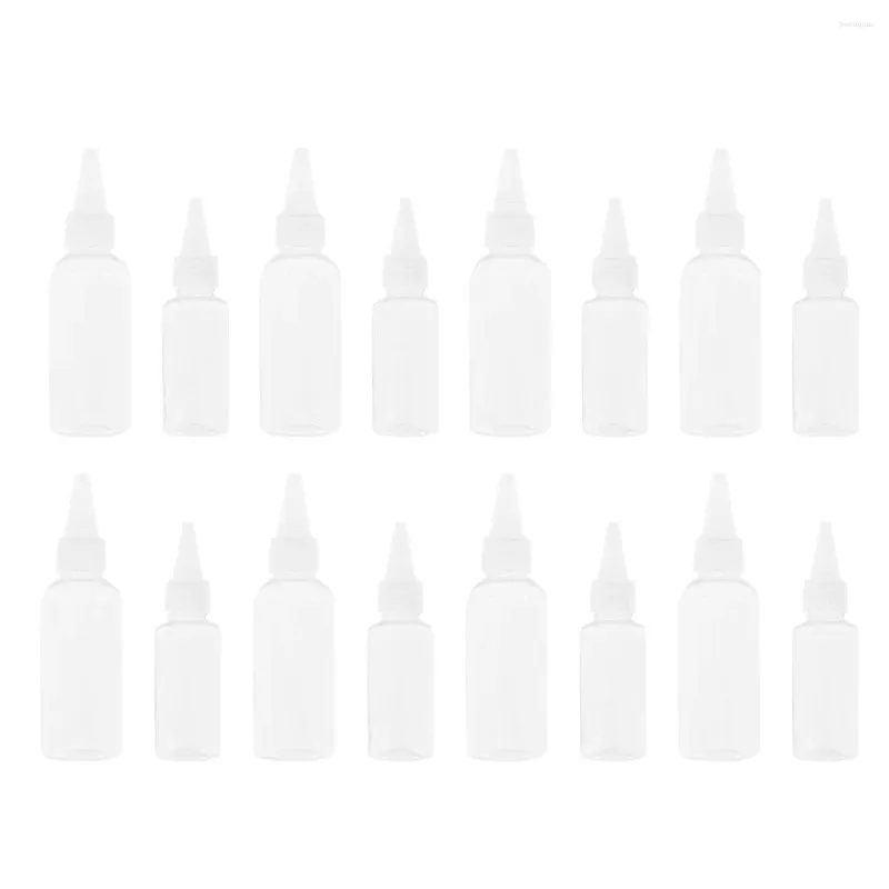 Bouteilles de stockage 20 pièces en plastique presser la bouteille transparente de distributeurs avec la pointe pour la teinture de coloration de salon de coiffure d'artisanat de nourriture (10 pièces 30ML