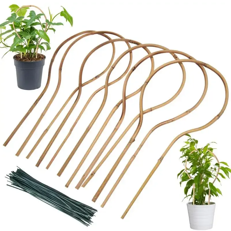 Suporta planta treliça treliça de bambu interior 6 pçs jardim treliça em forma de plantas de casa flores videira hera suporte pequeno treliça para