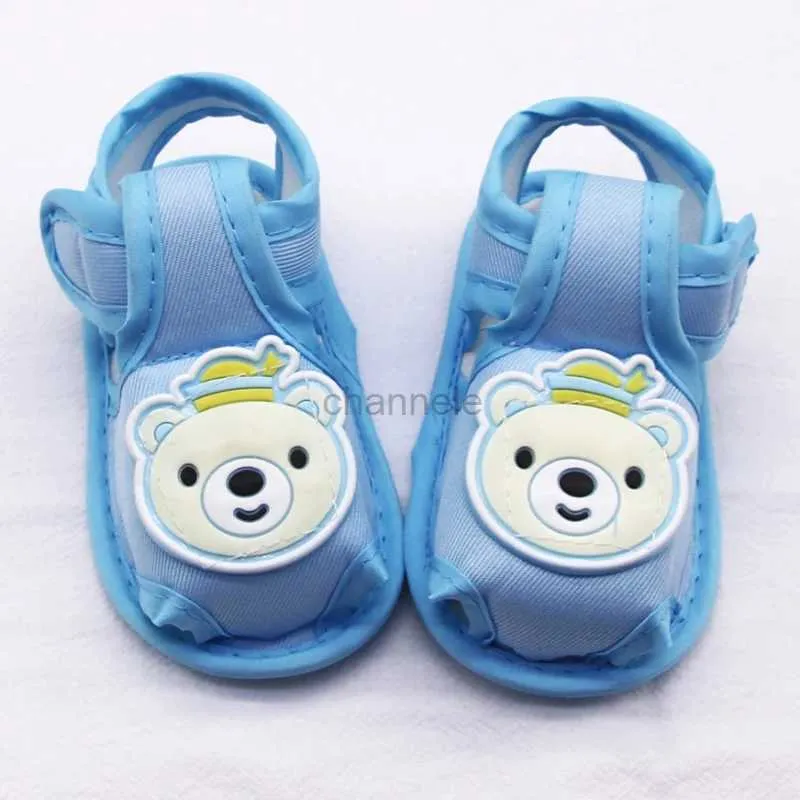Sandaler bedårande björn tass skor sommar ihåliga sandaler för spädbarn nyfödda mjuka sulor och antislipsmagi i 0-9 månader 240329